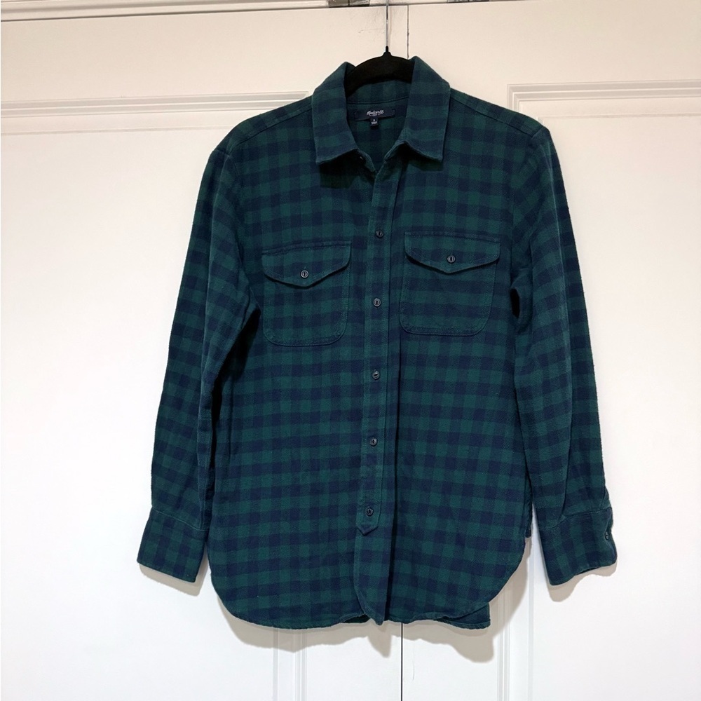 Madewell flannel cargo shirt buffalo check sz S